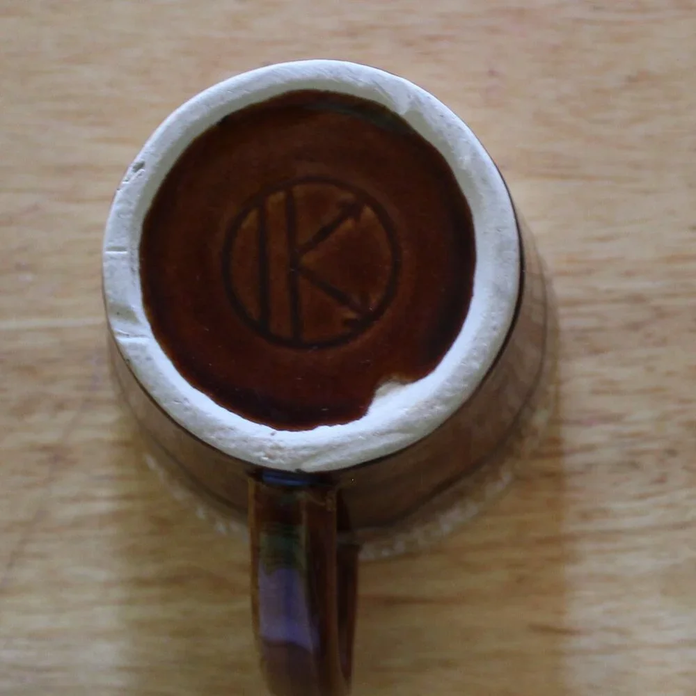 Vintage Kathy Kale Drip Glaze Mug IK Brown